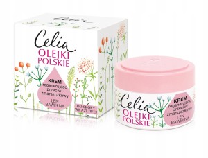 Celia Olejki Polskie Krem regenerująco-przeciwzmarszczkowy do skóry wrażliwej Len & Bawełna 50 ml
