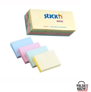 Stickn Bloczki 38 x 51 mm mix pastelowy 12 bloczków x 100 kartek"