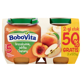 BoboVita Brzoskwinie jabłka i banany po 5 miesiącu 2 x 125 g