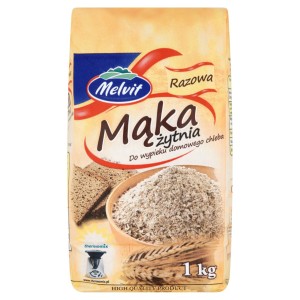 Melvit Mąka żytnia razowa do wypieku domowego chleba 1 kg