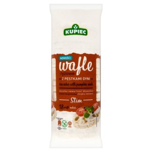 Kupiec Slim Wafle ryżowe z pestkami dyni 90 g (18 sztuk)