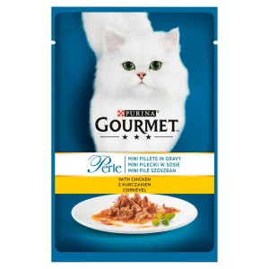 Gourmet Perle Mini fileciki w sosie z kurczakiem Karma dla kotów 85 g