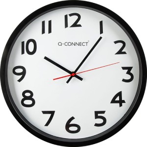 Zegar ścienny Q-CONNECT Wels, 34cm, czarny
