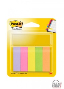 Znaczniki samoprzylepne Post-it®, neonowe, 100 kart, 5 bloczki 15 x 50 mm
