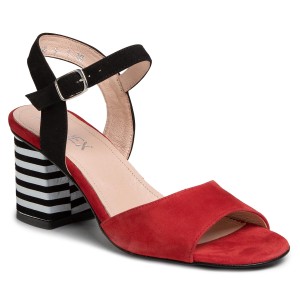 Sandały ANN MEX - 0733 14W+01W+01PS Czerwono/Czarny