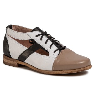 Półbuty ANN MEX - 0762 00GDR+03SB+01S Biały/Błękit