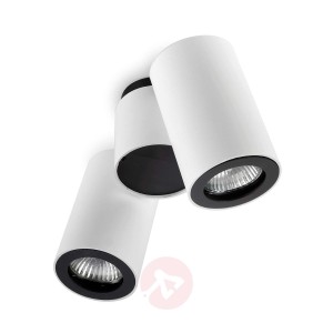 LEDS-C4 Pipe spot sufitowy 2-punktowy biało-czarny
