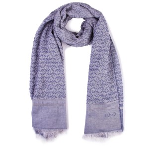 Szal LIU JO - Stola Logo  Jacquard N19302 T0300 Denim 00737