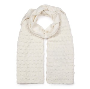Szal LIU JO - Sciarpa Maglia Goffr 269046 M0300 Bianco Lana 00086