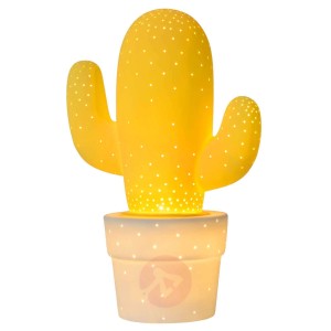 Ceramiczna lampa stołowa Cactus, żółta