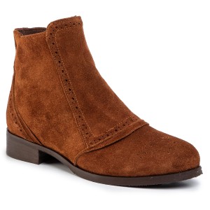 Botki SAGAN - 3682 Brązowy Welur