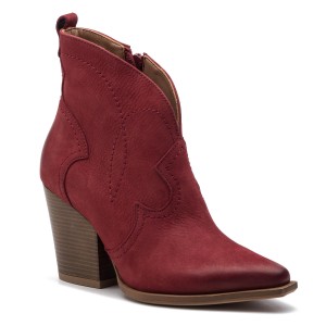 Botki R.POLAŃSKI - 0987 Bordo Nubuk