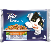 Felix Fantastic Adult w galaretce łosoś i pstrąg z warzywami 100g x 4 (multipak x 1) - Do każdego zamówienia dodaj prezent. Bez dodatkowych wymagań - tak łatwo jeszcze nie było!