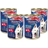 Butcher's Natural&Healthy Dog z wołowiną i ryżem pasztet 390g x 4