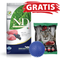 Farmina N&D GF Adult Cat Lamb & Blueberry 5kg + GRATIS