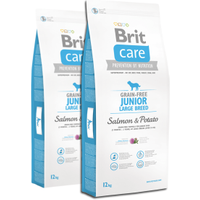Brit Care Grain-free Junior Large Breed Salmon & Potato 2x12kg