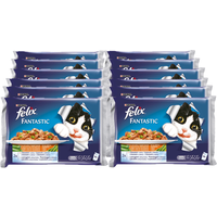 Felix Fantastic Adult w galaretce łosoś i pstrąg z warzywami 100g x 48 (multipak)