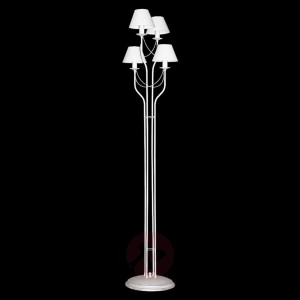 Lampa stojąca Bona z tkaniny, biała