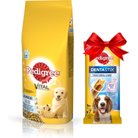 Pedigree Junior Medium Kurczak 15kg + kapcie GRATIS