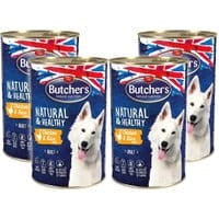 Butcher's Natural&Healthy Dog z kurczakiem i ryżem pasztet 1200g x 4