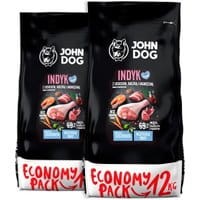 John Dog Junior indyk z łososiem, kaczką i jagnięciną 2x12kg