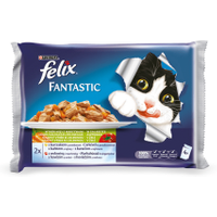 Felix Fantastic Adult w galaretce kurczak i wołowina z warzywami 100g x 4 (multipak x 1) - Do każdego zamówienia dodaj prezent. Bez dodatkowych wymagań - tak łatwo jeszcze nie było!