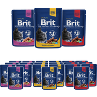 Brit Premium Cat mix 3 smaków 100g x 24 wołowina groszek, łosoś, kurczak indyk - Do każdego zamówienia dodaj prezent. Bez dodatkowych wymagań - tak łatwo jeszcze nie było!