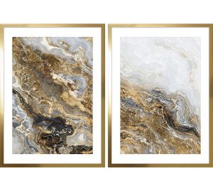 Komplet 2 dekoracji ściennych „Art Deco No 7”, 53 x 3 x 73 cm
