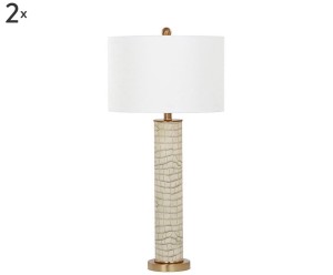 Komplet 2 lamp stołowych „Deidra Beige”, Ø 38, wys. 80 cm