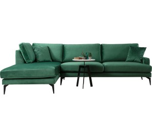 Sofa narożna, lewostronna „Papira Green”, 90 x 283 x 88 cm