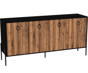 Konsola „Juno Black & Walnut ll”, 40,5 x 160 x 78,8 cm