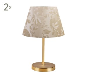 Komplet 2 lamp stołowych „Gesi Gold”, Ø 22, wys. 37 cm