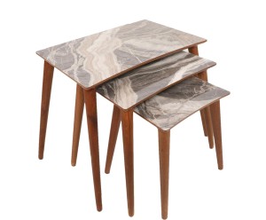 Komplet 3 stolików pomocniczych „Siv Grey”