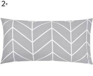 Komplet 2 poszewek „Mirja Grey Creme”, 40 x 80 cm