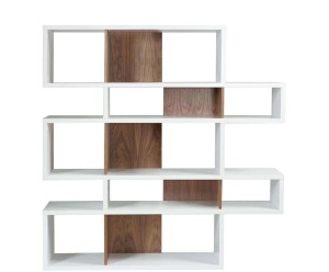 Regał „London White-Walnut”, 34 x 156 x 160 cm
