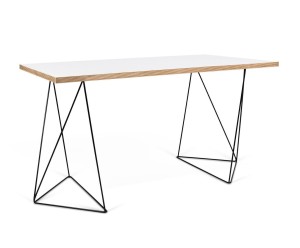 Biurko „Amorette White&Oak&Black”, 75 x 140 x 75 cm