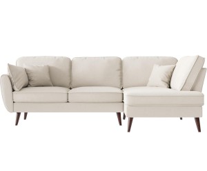 Sofa narożna prawostronna „Auteuil Uni Creme”, 154 x 255 x 84 cm