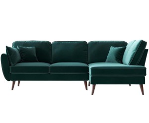 Sofa narożna prawostronna „Monceau Uni Turquoise”, 154 x 255 x 84 cm