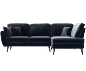 Sofa narożna prawostronna „Monceau Uni Bleu Marine”, 154 x 255 x 84 cm