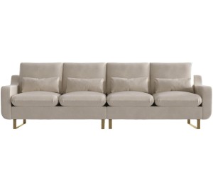 Sofa 4-osobowa „Monceau Uni Creme”, 92 x 284 x 88/66 cm