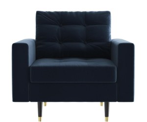 Fotel „Aldo Bleu Marine”, 92 x 96 x 90 cm