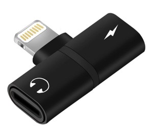 Adapter Lightning z wyjściem słuchawkowym i funkcją ładowania „Nâdiya”, 2 x 3 cm