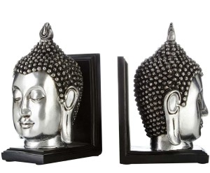 Komplet 2 podpórek bibliotecznych „Buddha”, 12 x 15 x 22 cm