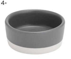 Komplet 4 miseczek „Eat Well Grey Mini”, Ø 6, wys. 2,4 cm