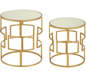 Komplet 2 stolików „Avantis Square”, Ø 51, wys. 53 - 80 cm