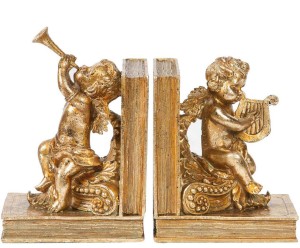 Komplet 2 podpórek bibliotecznych „Angeli Gold III”, 11 x 15,5 x 21 cm