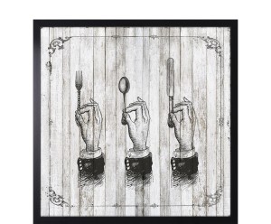 Dekoracja ścienna „Rustic dining room No°18”, 53 x 53 x 3 cm