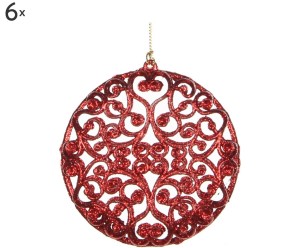 Komplet 6 bombek „Ornament”, Ø 9,5 cm