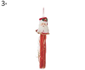 Komplet 3 dekoracji choinkowych „Santa II”, 8 x 37 x 8 cm