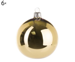 Komplet 6 bombek choinkowych „Plain Shiny II”, Ø 8 cm